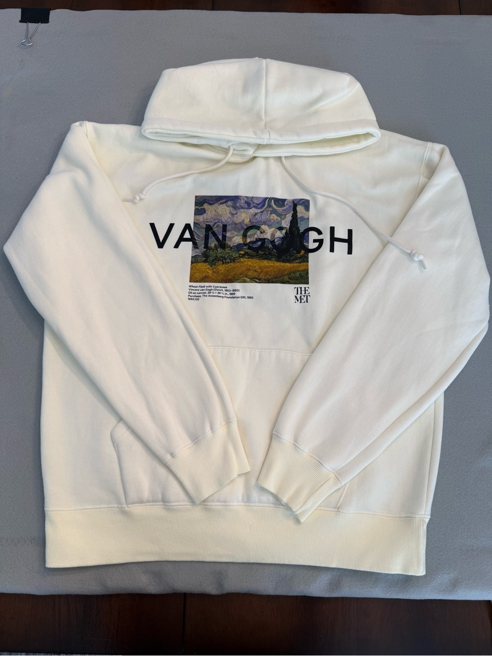 Van Gogh Graphic White Hoodie - The Met Collection Size Large